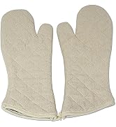 Nouvelle Legende Cotton Quilted Terry Oven Mitts Long Lasting Heat Resistance Protection 17 Inch...