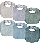 POIKSHARK Muslin Baby Bibs for Unisex Boys Girls, Soft Cotton Baby Drool Bibs, Drooling and Teeth...