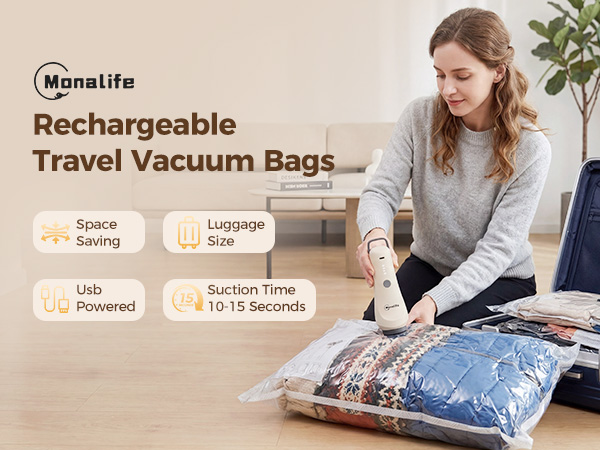 rechargeable travel vacuum bags