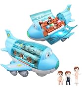 victob Toy Airplane for Kids - Bump & Go Action Air Plane with LED Flashing Lights and Sounds, To...