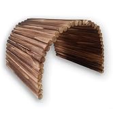 kathson Wooden Rabbit Hideout with Tunnel,Extra Large Bunny Bridge Guinea Pig Wood Ladder Flexibl...