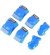 KEYSDEX Kids Knee Elbow Wrist Pads Set,3-in-1 Protective Gear for 3-15 Ages,Safety Equipment for ...