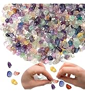 XIANNVXI Fluorite Crystal Beads for Jewelry Making 400 Pcs 5-8mm Stone Beads Loose Rocks Bead Irr...
