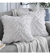 Leeden 18x18 Pillow Covers, Cushion Throw Pillow Cover Pillowcase Set of 2, Farmhouse Decorative ...