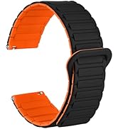 WOCCI Magnetic Silicone Watch Bands, Tactile Ridged Texture, Quick Release, Compatible Watch Lug ...