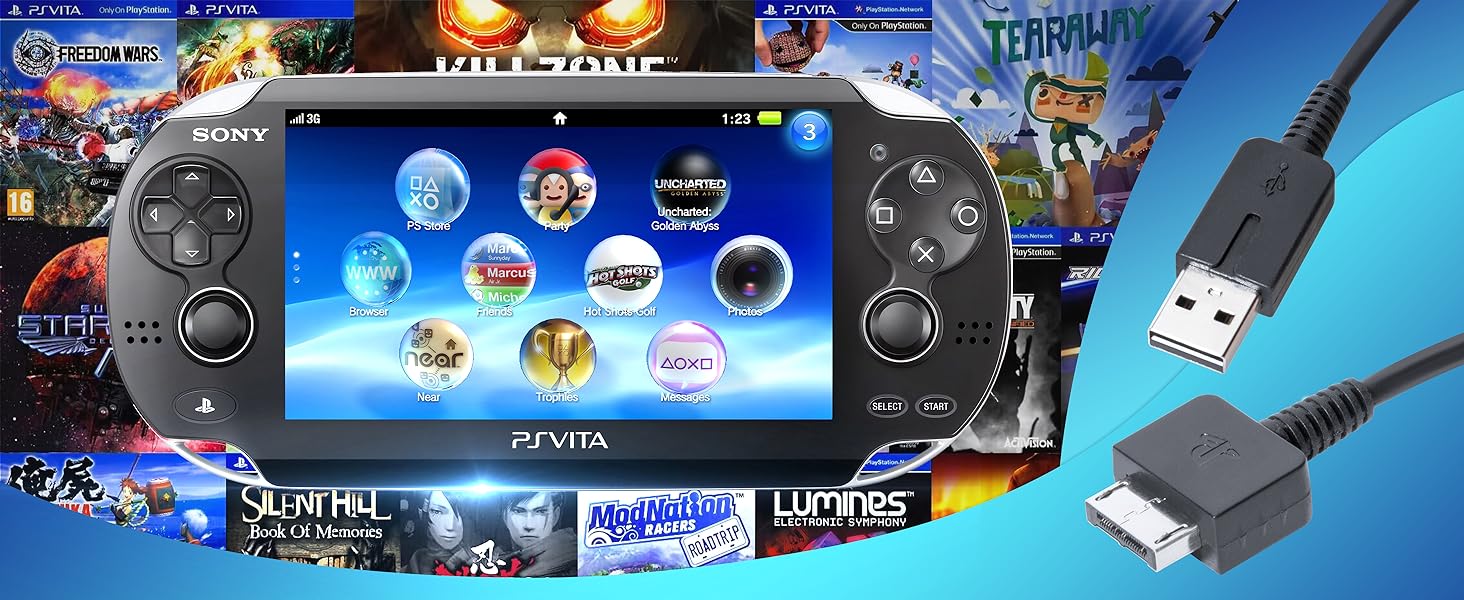PS Vita Charger Cable, Playstation Vita Charging Cable PSV 1000 USB Data &amp Power Charger