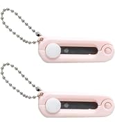 2Pcs Pink Keychain Scissors,Folding Scissors,Safe Portable Travel,Foldable Telescopic Cutter Pock...