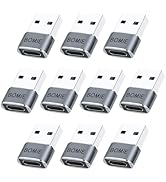 BOMIE USB to USB C Adapter 10 Pack,PD27W/66W/QC100W Fast Charging 480Mbps Data Transfer,Type-c Fe...