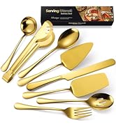 AARAINBOW Hostess Serving Utensils Set Large, 8 Pcs Stainless Steel Serving Utensils for Parties ...