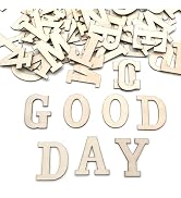 96Pcs Wooden Letters for Crafts, 3 Inch Unfinished Capital Wooden Alphabet Letters&Numbers Wood L...