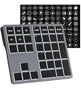Doohoeek Tri-Mode Programmable Keyboard (BT/2.4G/Wired), Bluetooth Shortcuts Keyboard with 25 Cus...