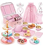 iAOVUEBY Tea Set for Toddlers, Tea Party Set for Girls, Kids Pretend Playset Toys Including Tea S...