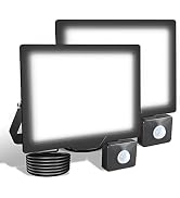 SKYWORLD 2 Pcs Motion Sensor Led Flood Lights Outdoor, 50W 5000LM Super Bright Spot Security Ligh...