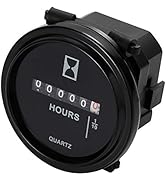 Runleader HM009 DC 6V to 80V,Mechanical Timer,Round Hour Meter,Snap in Quartz Hour Meter for Boat...