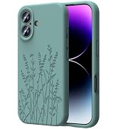 OAOA Engraved for iPhone 17 Case, Midnight Green Flower | Engraved, All-Round Protection, Premium...