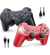 OKHAHA Controller 2 Pack for PS3 Wireless Controller for Sony Playstation 3, Double Shock 3, Blue...