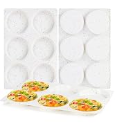 CAKETIME 4 Inch Muffin Top Pans Non Stick, Jumbo Silicone Egg Molds for Breakfast Sandwiches Roun...