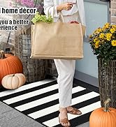 black and white striped outdoor rug