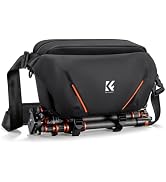 K&F CONCEPT Camera Sling Bag, Lightweight Camera Bag for Mirrorless/DSLR, Foldable Side Pocket & ...