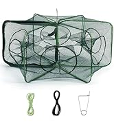 Alwonder Minnow Crab Fish Trap, Foldable Crawfish Crayfish Trap with Luminous Rope and Bait Clip,...