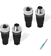 PG7 M12 4 Pin Socket Panel Aviation Wire Connector Gold-Plated Copper Metal Contacts Male & Femal...