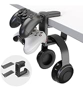 3-in-1 PC Gaming Headset&Controller Holder - EURPMASK Headphone Stand w/Adjustable Clamp&2 Contro...