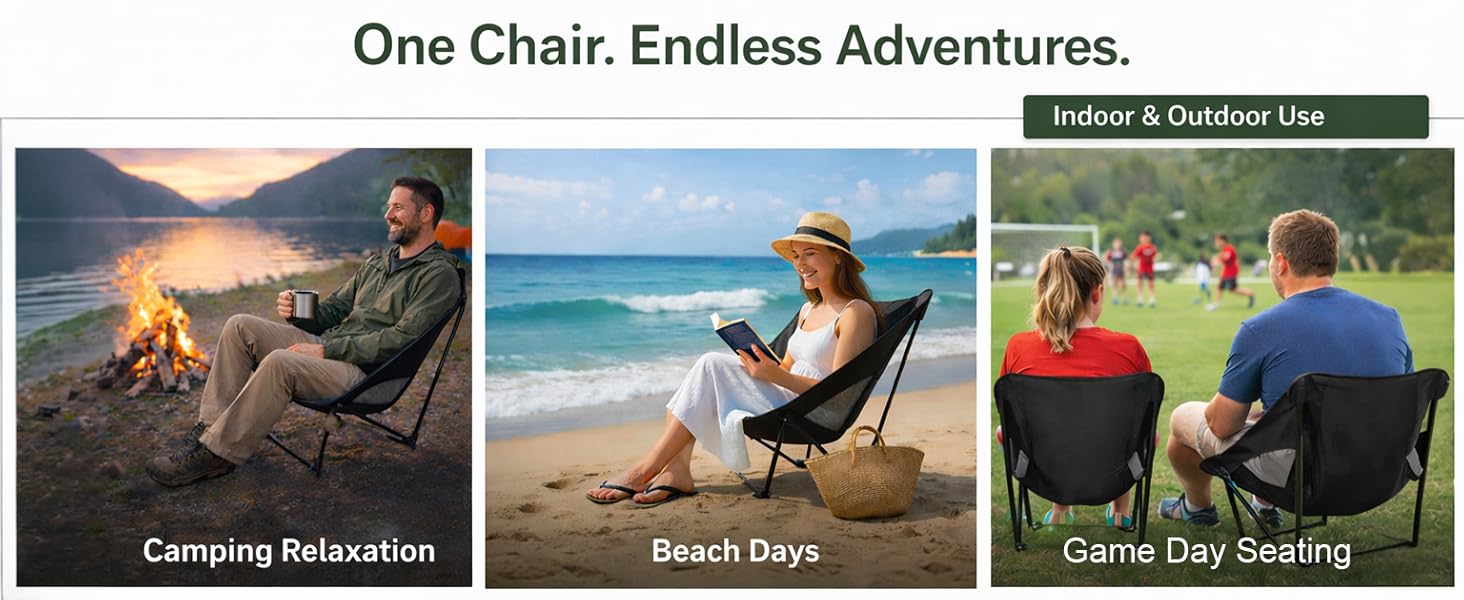 camp chair portable compact travel folding outdoor lightweight hiking festival sports lawn