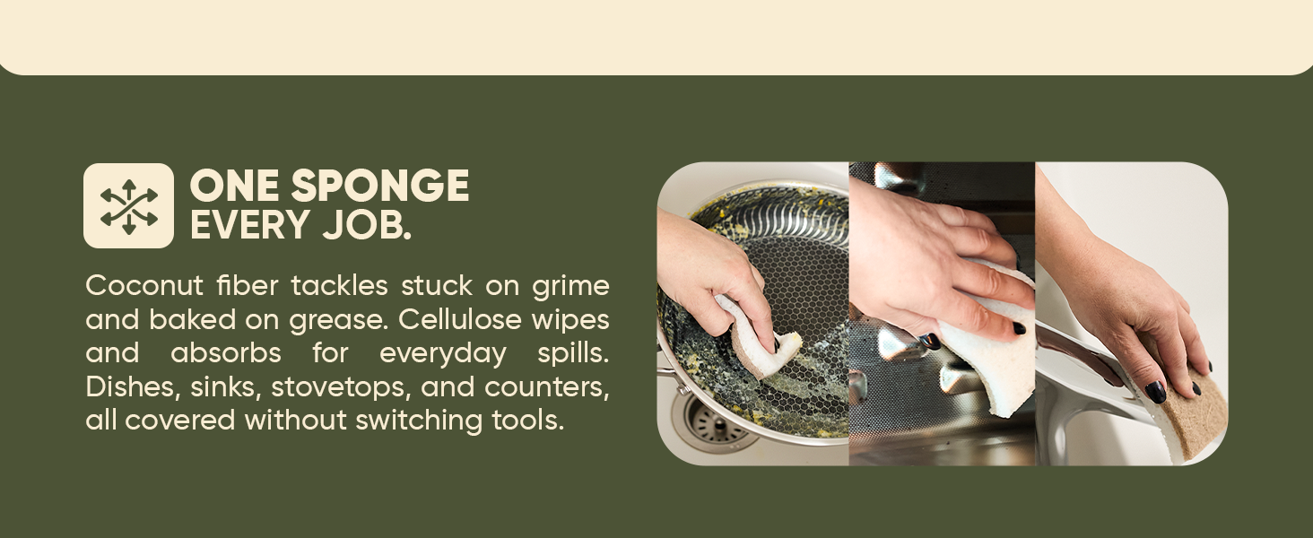 dish, kitchen, sponge, natural, cellulose, scrub, scrubber, loofah, bamboo, eco, friendly, non toxic