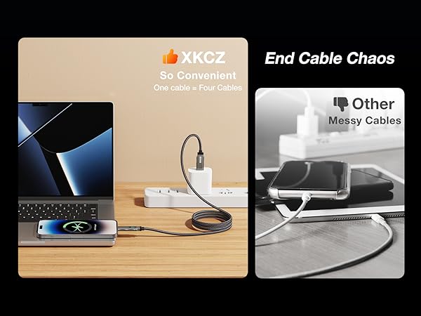 lightning cable usb c cable 2 in 1