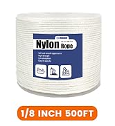 Meriane Nylon Rope 500 Ft 1/8 Inch – Multipurpose Heavy Duty Rope – Abrasion & UV Resistant – Ide...