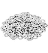 Kirphealy 100 Pack 1/4" Stainless Flat Washer, 5/8" Outside Diameter, 18-8(304) Stainless Steel W...
