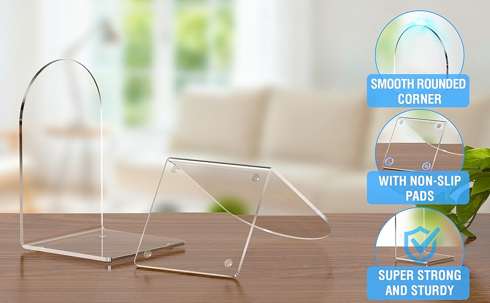 bookends book ends holder stoppers shelf stand organizer clear shelves acrylic decor heavy books