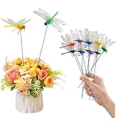 Lidengle 12 Pcs Dragonfly Decorative Stakes, Lifelike 3D Big Dragonflies PVC Dragon Fly Garden St...