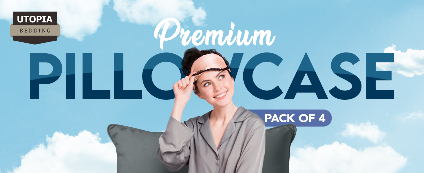 Pillowcase 4 Pack Grey, utopia pillow cases microfiber pillowcase queen pillowcase king pillow cases