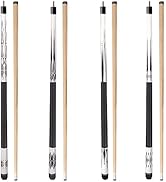 GSE 58" 2-Piece Canadian Maple Hardwood Billiard Pool Cue Sticks for Men/Women, Great for House o...