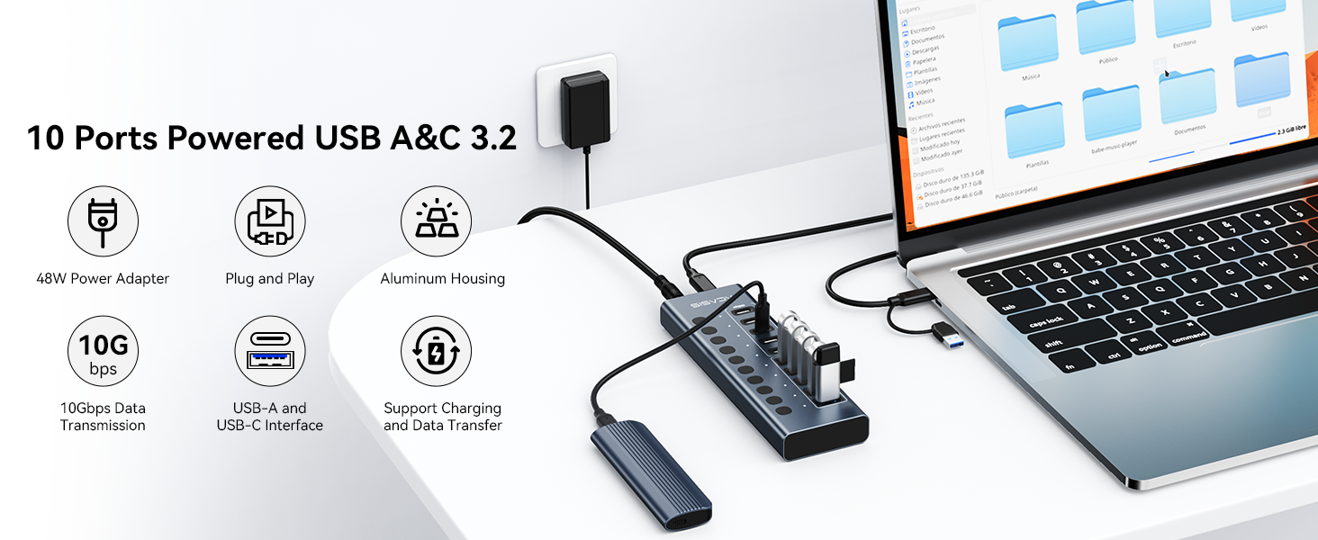 Powered USB 3.2 Hub