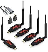 Wireless HDMI 4 Receivers and 1 Transmitter,200FT/60M 4K Decode 1080P Output,Plug and Play 2.4/5....