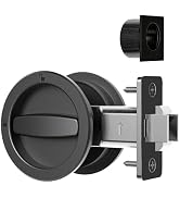 AST Round Pocket Door Lock with Edge Pull, Sturdy Privacy Bifold and Cavity Sliding Door Lock wit...