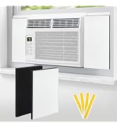 PU Leather Coated Window Air Conditioner Insulated Foam Side Panels - 2 Pack 17"H x 9"W x 1" Thic...