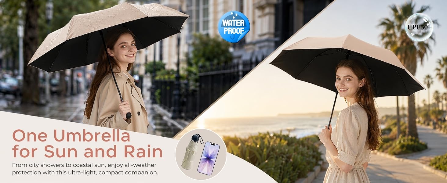 One umbrella for Sun and Rain