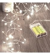 Fairy Lights Battery Operated, Firecracker String Lights Waterproof Silver Wire 5 Feet 60 Led Clu...