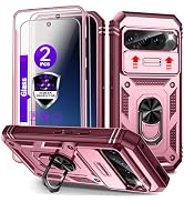 for Pixel 9/9 Pro Case with Camera Cover Slider, 2*Tempered Glass Screen Protectors,Build in 360°...