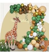 Sage Green Brown Balloon Garland Kit, Jungle Safari Wild Woodland Balloon Arch, Olive Green Gold ...
