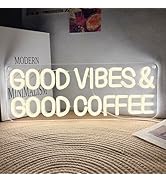 Mutank Coffee Neon Sign, Good Vibes Good Coffee Neon Light USB Powered LED Dimmable, for Coffeer ...