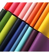 18 Pieces Faux Leather Sheets, 8×12 inches Rainbow Soft Leather Fabric Colourful Sheets Suitable ...