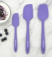 Elihome Purple Heat Resistant Silicon non stick cooking baking scraper 3 pieces spatula