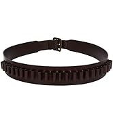Tourbon Caliber .44 .45 Rifle Cartridge Belt Leather 25 Round Slots Pistol Bandolier Length Up to...