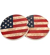 Car Coasters 2 Pack, Small 2.56" Stone Car Cupholder Absorbent Coaster Set for Women Men Drink Cu...