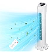 Uthfy Tower Fan for Bedroom, 120° Oscillating Standing Floor Bladeless Fans That Blow Cold Air wi...