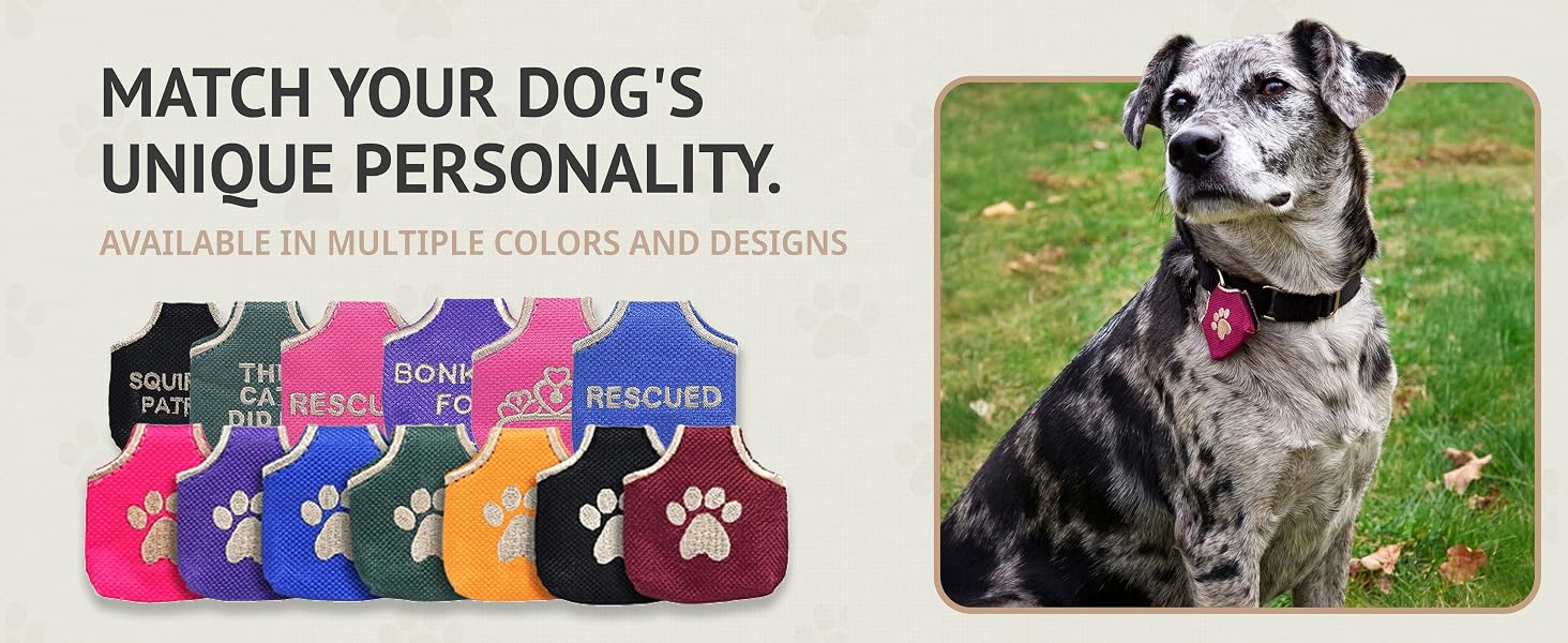 dog tag silencer multiple colors, dog tag pouch design options, stylish dog tag silencer